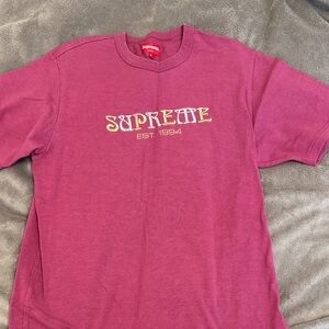 Supreme Maroon Tee with Logo - size small